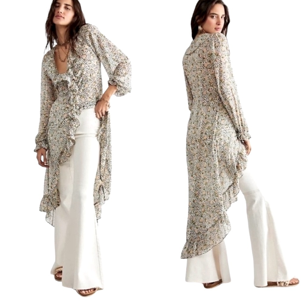 Free People Gigi Floral Maxi Tunic Top - Picture 2 of 15